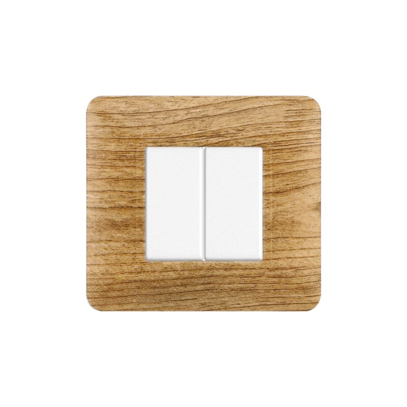 foto del prodotto placca plastica 2p legno scuro compatibile matix bticino mt83205 ettroit