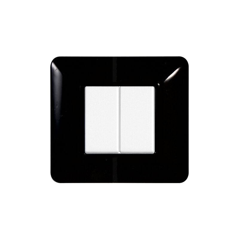 foto del prodotto placca plastica 2p nero compatibile matix bticino mt83202 ettroit