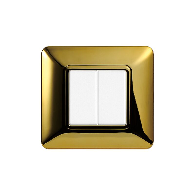 foto del prodotto placca plastica 2p oro lucido compatibile matix bticino mt83212 ettroit