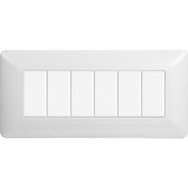 foto del prodotto placca plastica 6p bianca compatibile matix bticino mt83601 ettroit