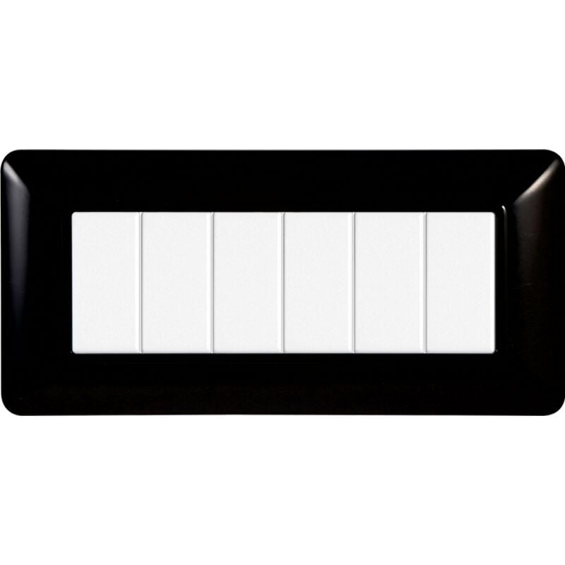 foto del prodotto placca plastica 6p nero compatibile matix bticino mt83602 - ettroit
