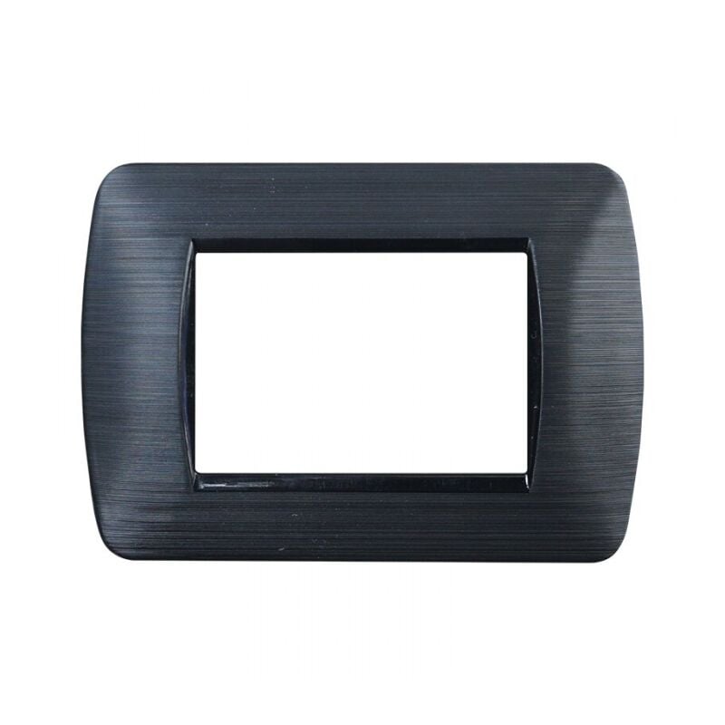 foto del prodotto placca plastica serie space 3p colore nero satinato compatibile con bticino living light ettroit