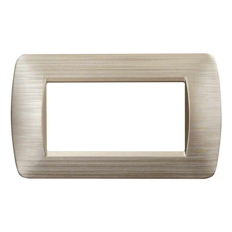 foto del prodotto placca plastica serie space 4p colore oro satinato compatibile con bticino living light ettroit