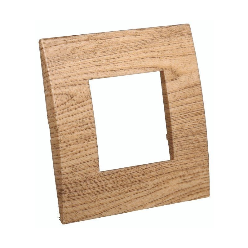 foto del prodotto placca plastica serie venus 2p colore legno scuro compatibile con vimar arke ettroit