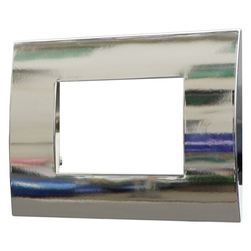 foto del prodotto placca plastica serie venus 3p colore cromato lucido compatibile con vimar arke ettroit