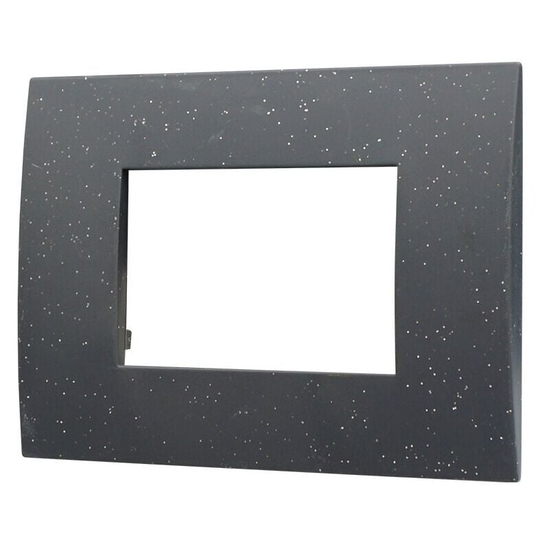 foto del prodotto placca plastica serie venus 3p colore nero brillante compatibile con vimar arke ettroit