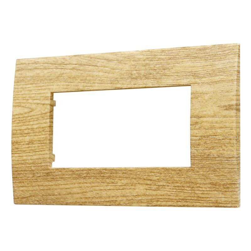 foto del prodotto placca plastica serie venus 4p colore legno scuro compatibile con vimar arke ettroit