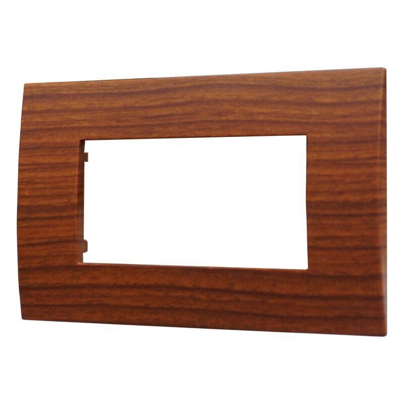 foto del prodotto placca plastica serie venus 4p colore radica compatibile con vimar arke ettroit