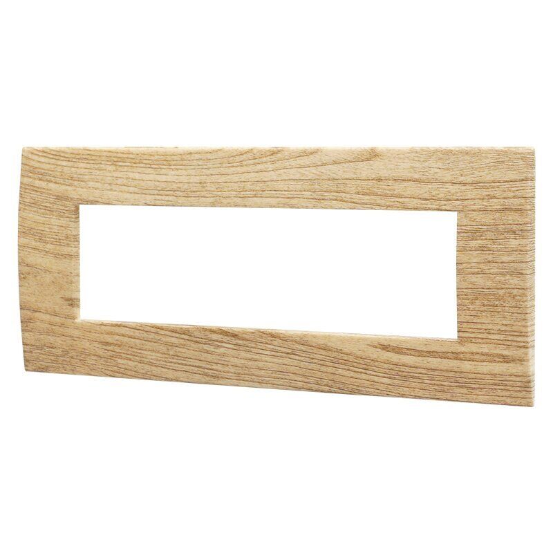 foto del prodotto placca plastica serie venus 7p colore legno chiaro compatibile con vimar arke ettroit