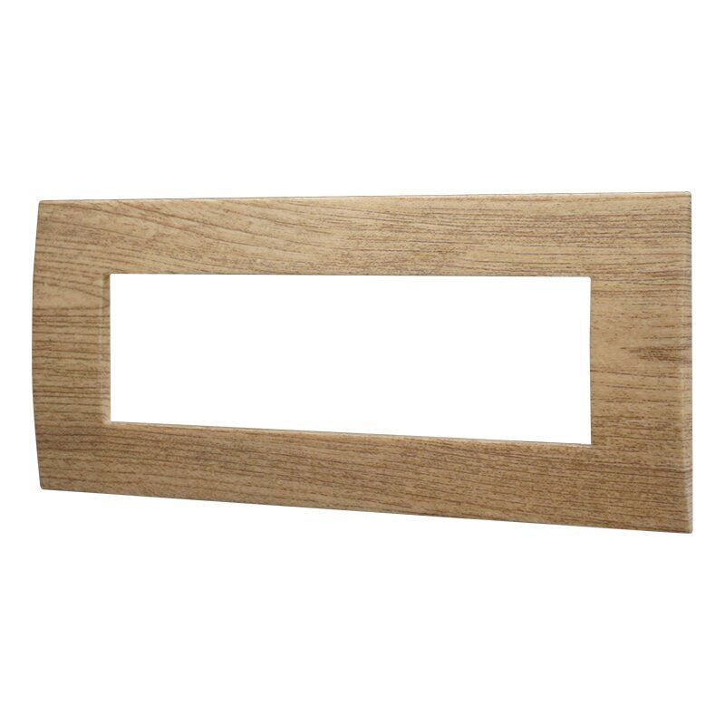 foto del prodotto placca plastica serie venus 7p colore legno scuro compatibile con vimar arke ettroit