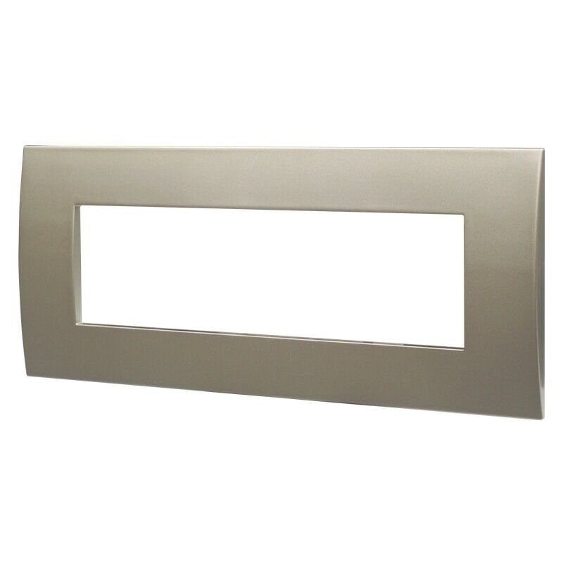 foto del prodotto placca plastica serie venus 7p colore titanio compatibile con vimar arke ettroit