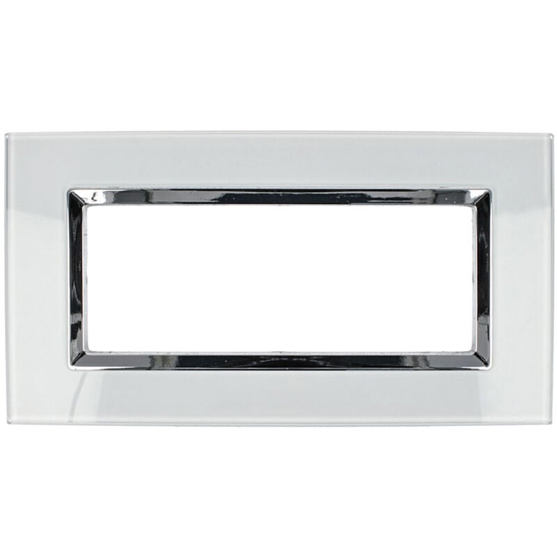 foto del prodotto placca plexi 7m moduli 506 bianca plexiglass compatibile bticino living