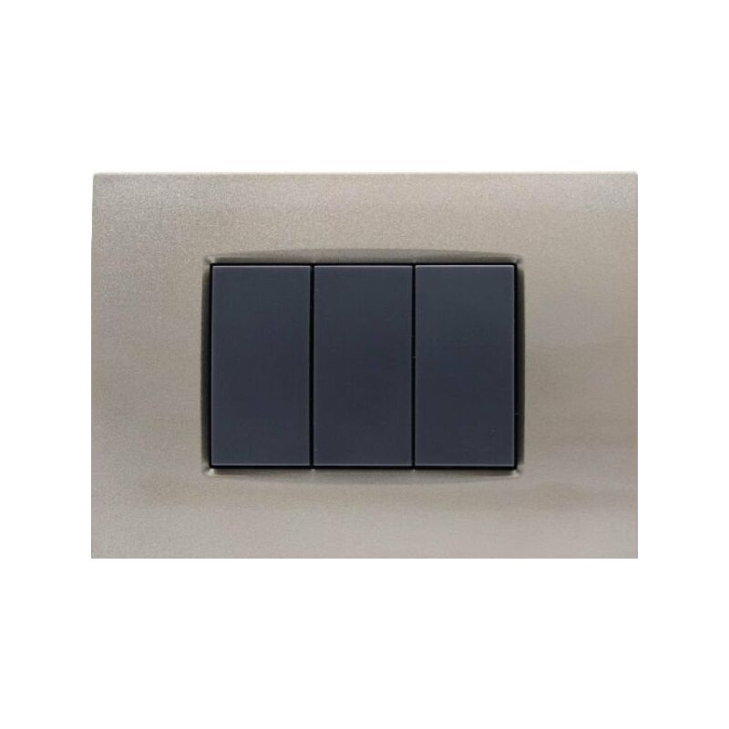 foto del prodotto placca quadra 3m 4m 7m compatibile bticino living light bronzo,3 posti