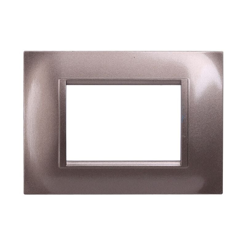 foto del prodotto placca quadrata serie space, 3 moduli, plastica, bronzo, compatibile con serie bticino living ettroit ln89310