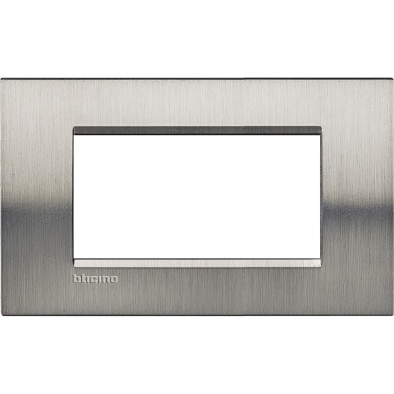 foto del prodotto placca rettangolare 4 moduli livinglight acciaio spazzolato
