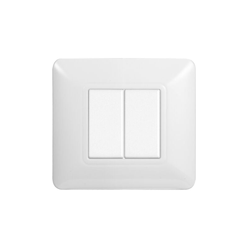 foto del prodotto placca serie solar, 2 moduli, plastica, bianca, compatibile con serie bticino matix ettroit mt83201