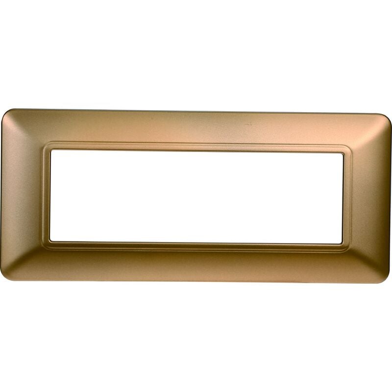 foto del prodotto placca serie solar, 6 moduli, plastica, oro, compatibile con serie bticino matix ettroit mt83611