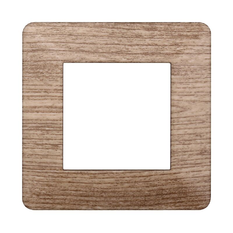 foto del prodotto placca serie starlight, 2 moduli, plastica, legno chiaro, compatibile con serie vimar plana ettroit ev83204