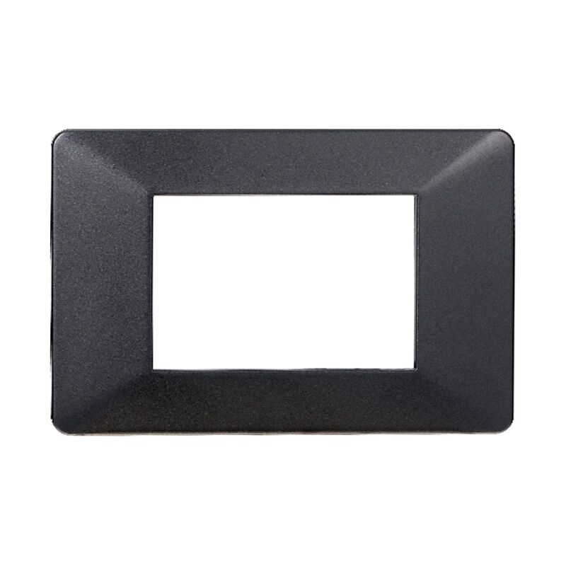 foto del prodotto placca serie starlight, 3 moduli, plastica, acciaio scuro, compatibile con serie vimar plana ettroit ev83307