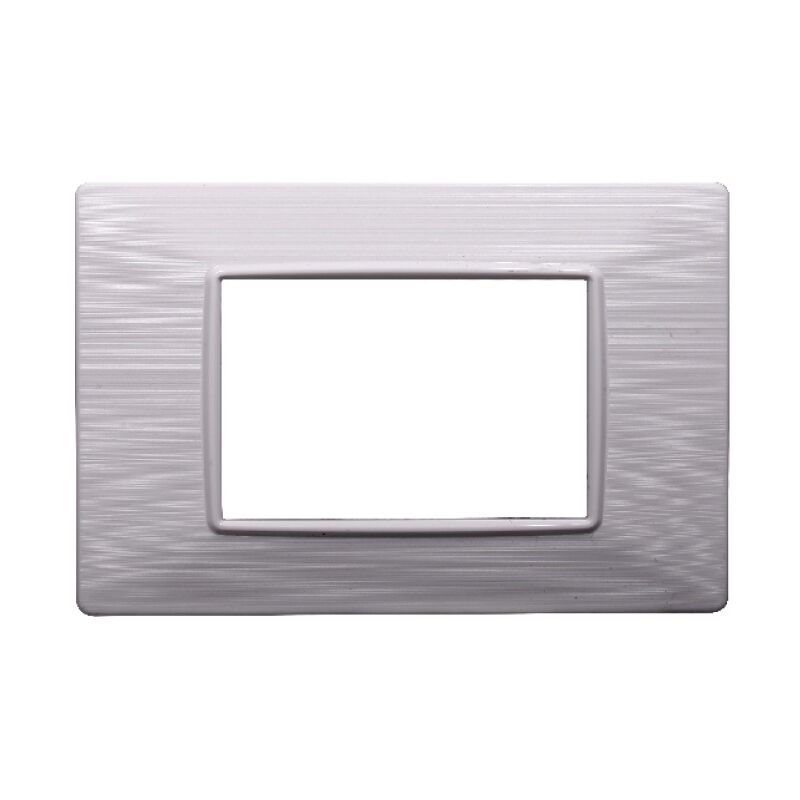 foto del prodotto placca serie starlight, 3 moduli, plastica satinata, bianca, compatibile con serie vimar plana ettroit ev85301