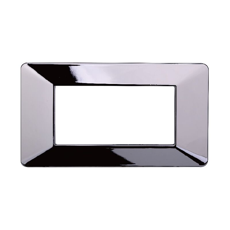 foto del prodotto placca serie starlight, 4 moduli, plastica, cromato, compatibile con serie vimar plana ettroit ev83413