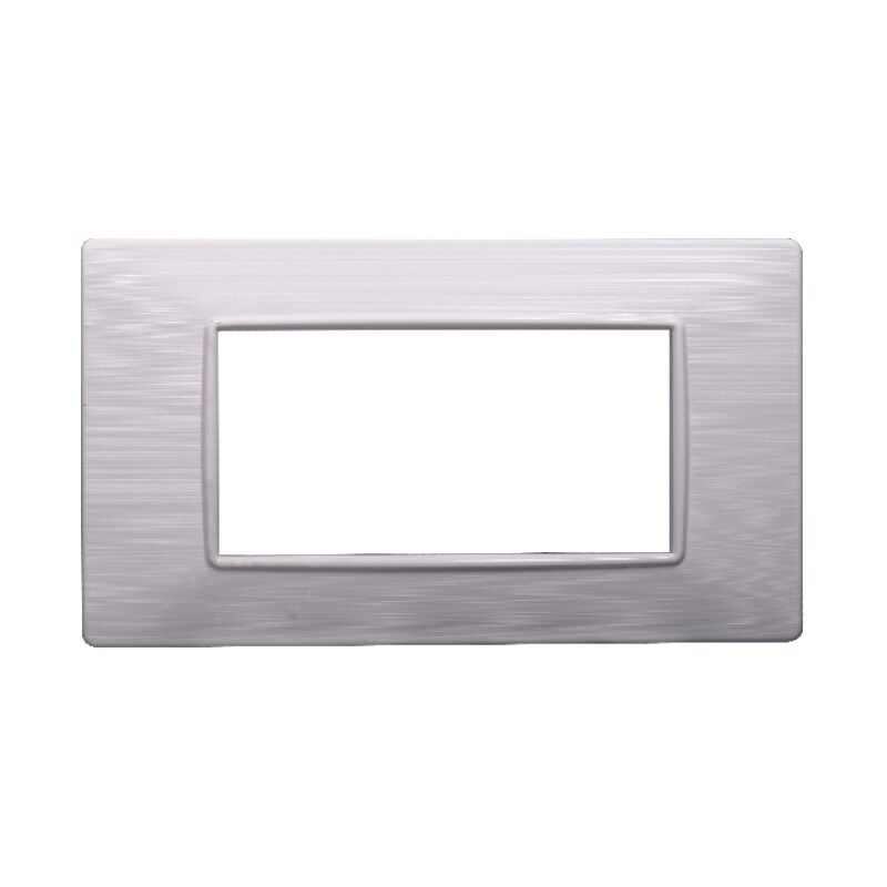 foto del prodotto placca serie starlight, 4 moduli, plastica satinata, bianca, compatibile con serie vimar plana ettroit ev85401