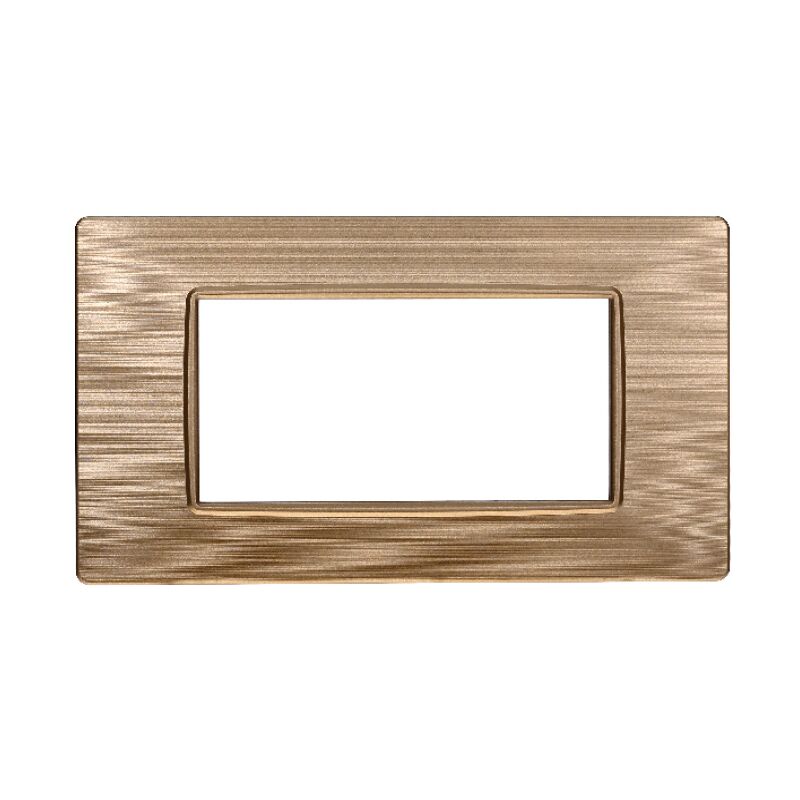 foto del prodotto placca serie starlight, 4 moduli, plastica satinata, oro, compatibile con serie vimar plana ettroit ev85411