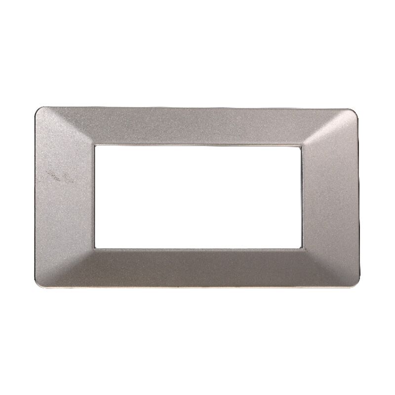 foto del prodotto placca serie starlight, 4 moduli, plastica, titanio, compatibile con serie vimar plana ettroit ev83408