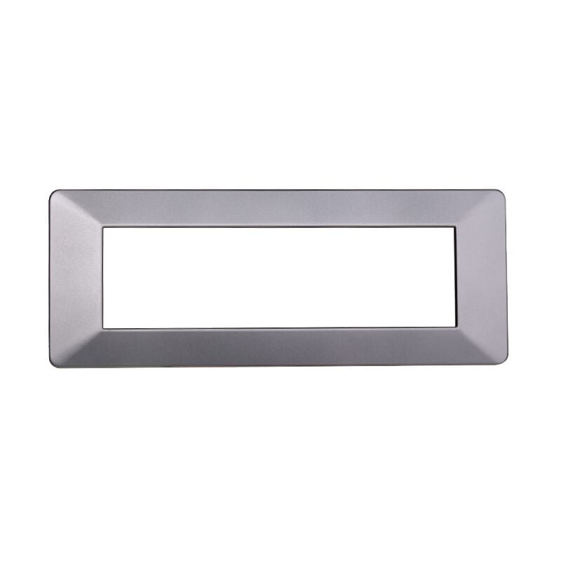 foto del prodotto placca serie starlight, 7 moduli, plastica, argento, compatibile con serie vimar plana ettroit ev83706