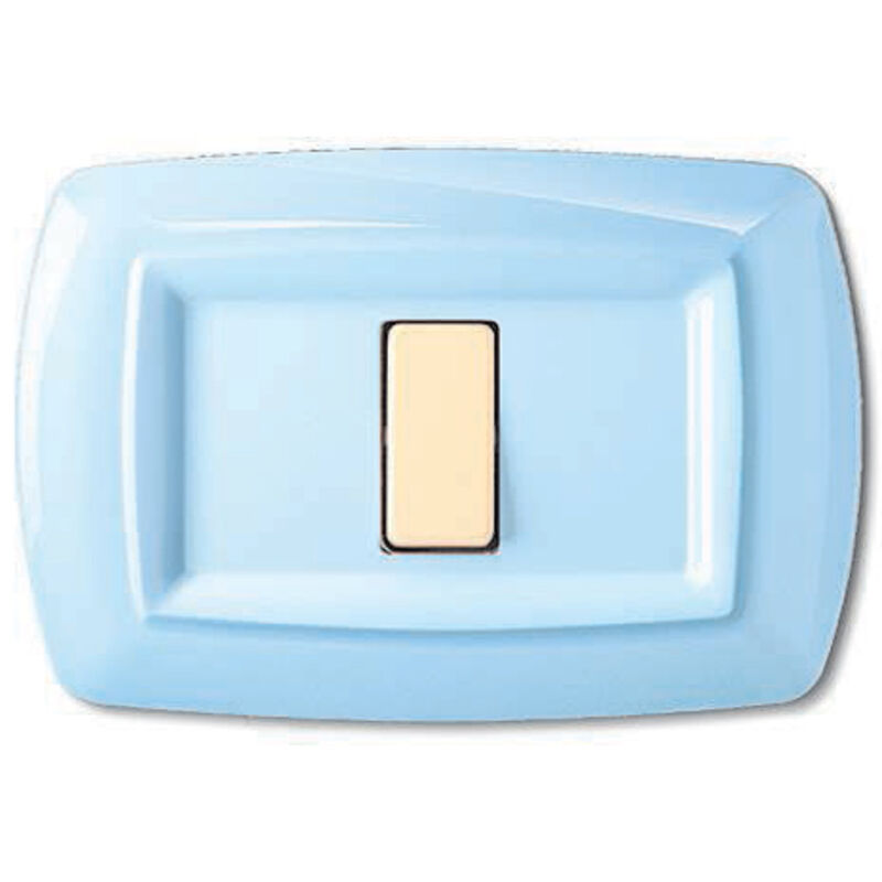 foto del prodotto placca serie tondò, 2 moduli, plastica, azzurro pastello, compatibile con serie bticino magic - elettrocanali ecl2592pa