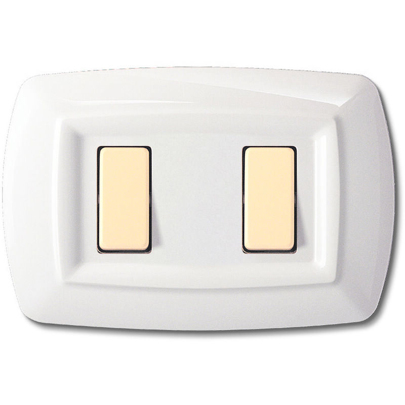foto del prodotto placca serie tond , 2 moduli, plastica, bianco, compatibile con serie bticino magic elettrocanali ecl2592wh