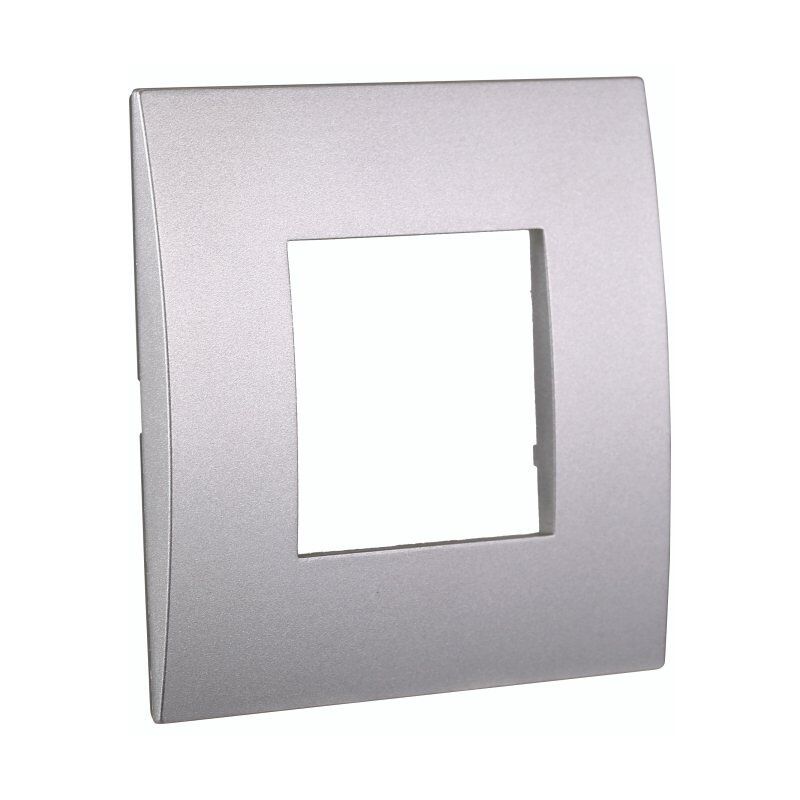 foto del prodotto placca serie venus, 2 moduli, plastica, argento, compatibile con serie vimar ark ettroit va83206