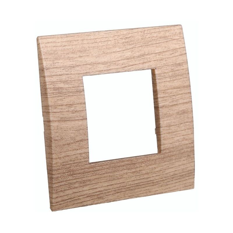 foto del prodotto placca serie venus, 2 moduli, plastica, legno chiaro, compatibile con serie vimar ark ettroit va83204