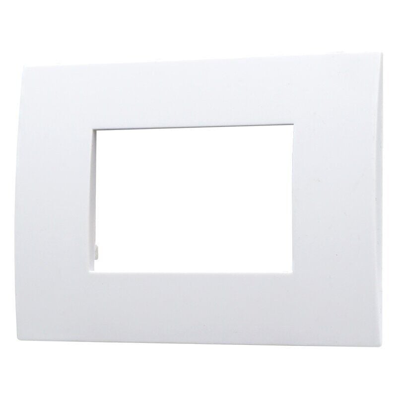 foto del prodotto placca serie venus, 3 moduli, plastica, bianca, compatibile con serie vimar ark ettroit va83301