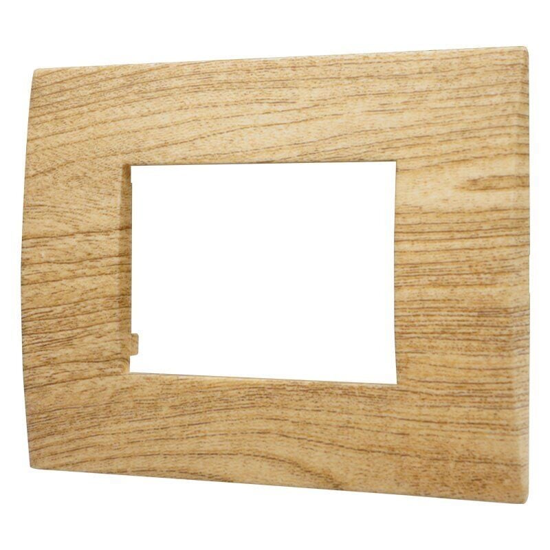 foto del prodotto placca serie venus, 3 moduli, plastica, legno scuro, compatibile con serie vimar ark ettroit va83305