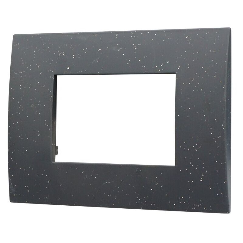 foto del prodotto placca serie venus, 3 moduli, plastica, nero brillante, compatibile con serie vimar ark ettroit va83324