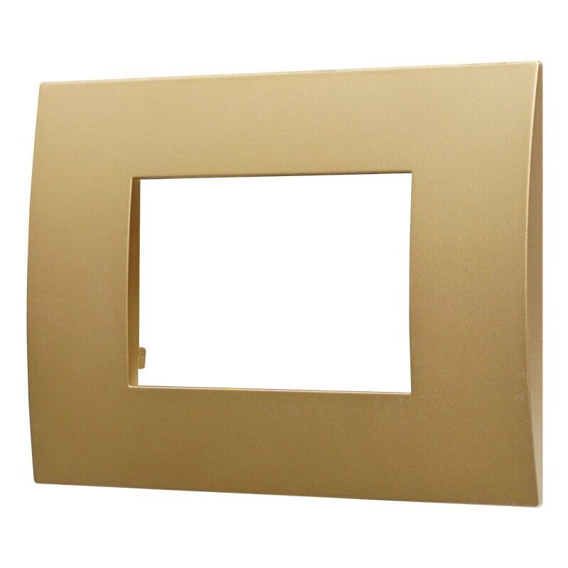 foto del prodotto placca serie venus, 3 moduli, plastica, oro, compatibile con serie vimar ark ettroit va83311
