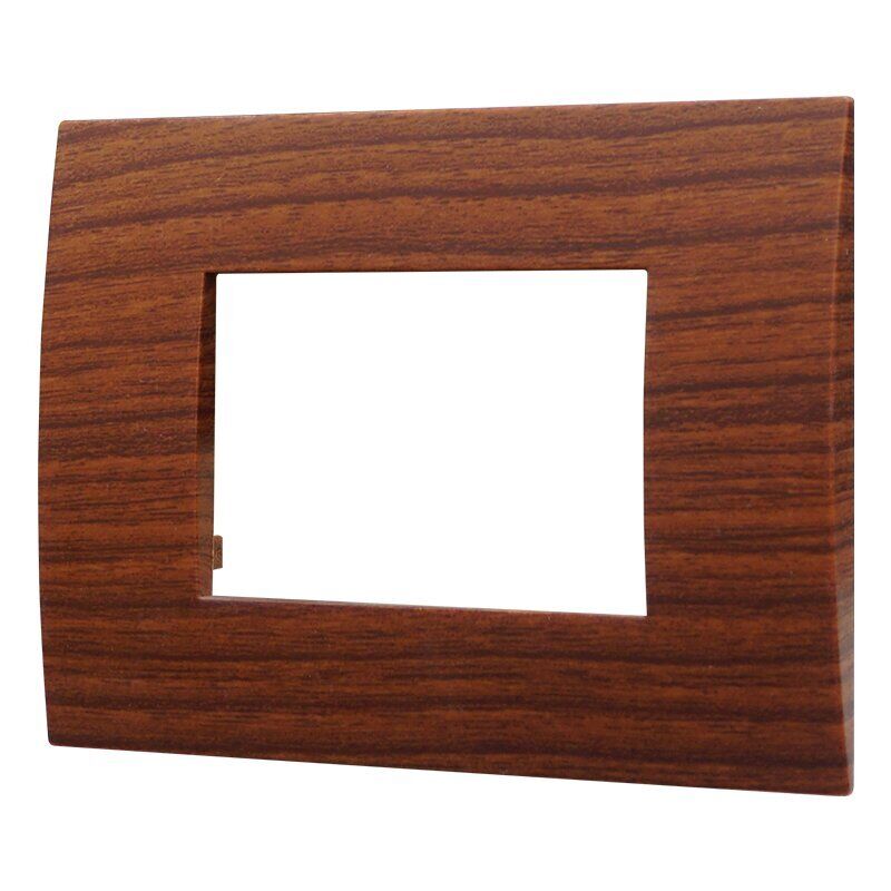 foto del prodotto placca serie venus, 3 moduli, plastica, radica, compatibile con serie vimar ark ettroit va83303