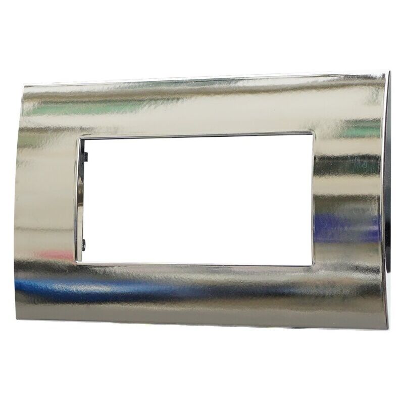 foto del prodotto placca serie venus, 4 moduli, plastica, cromato, compatibile con serie vimar ark ettroit va83413