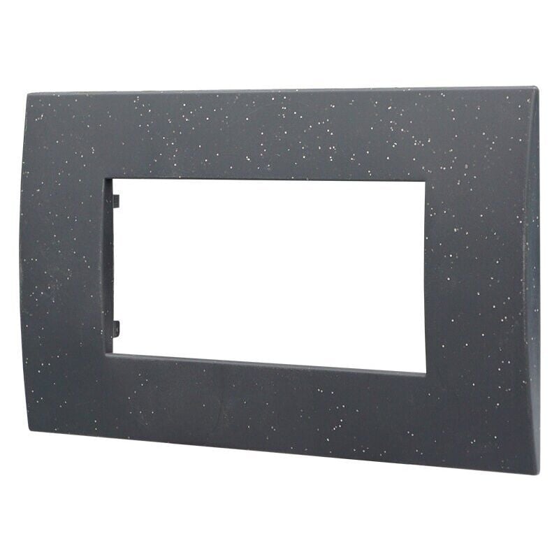 foto del prodotto placca serie venus, 4 moduli, plastica, nero brillante, compatibile con serie vimar ark ettroit va83424