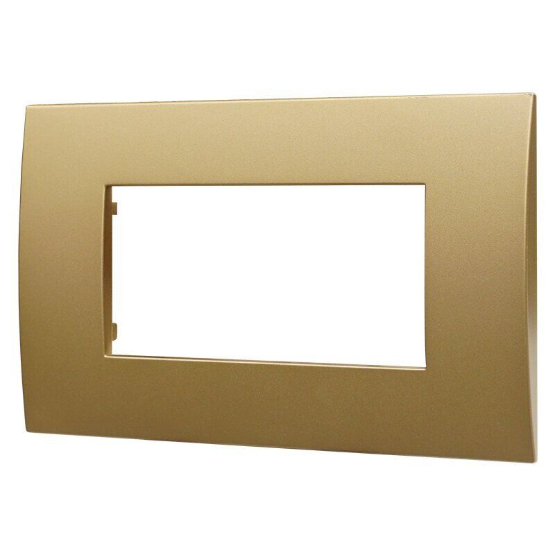foto del prodotto placca serie venus, 4 moduli, plastica, oro, compatibile con serie vimar ark ettroit va83411