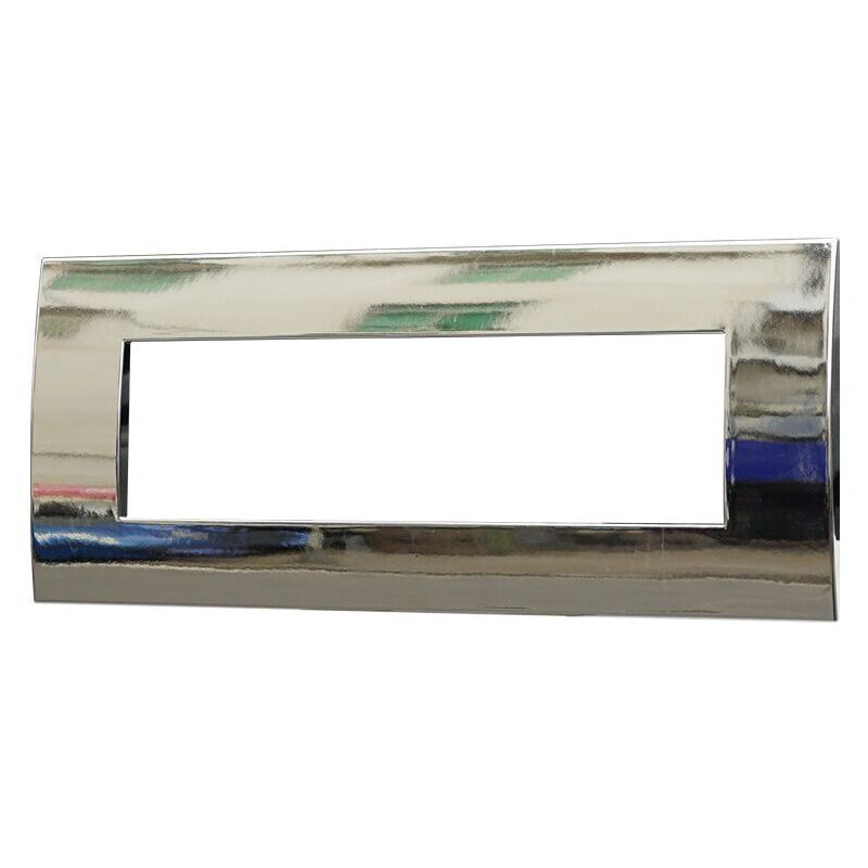 foto del prodotto placca serie venus, 7 moduli, plastica, cromato, compatibile con serie vimar ark ettroit va83713