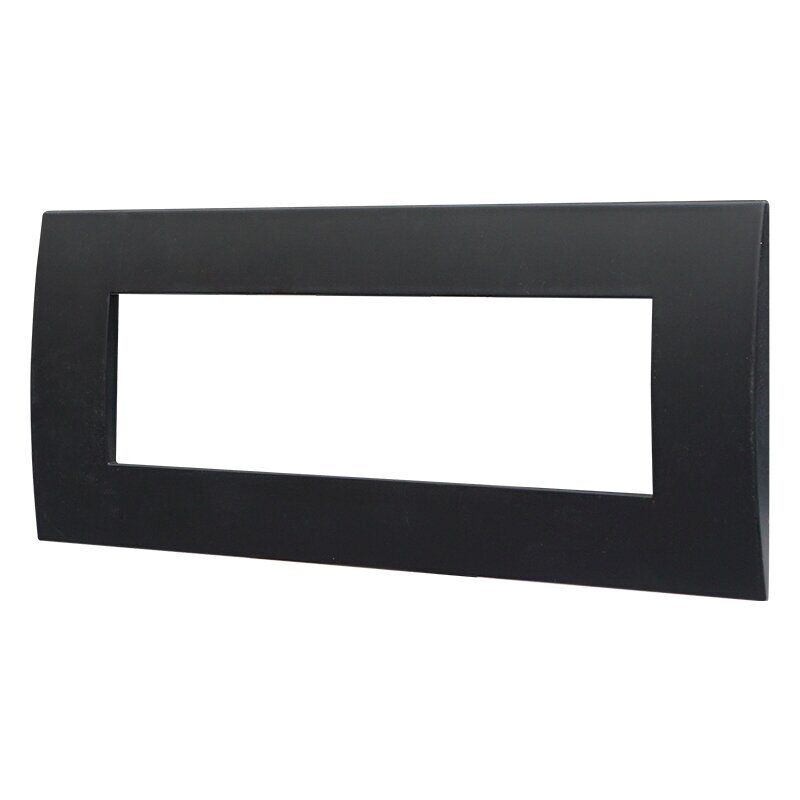 foto del prodotto placca serie venus, 7 moduli, plastica, nera, compatibile con serie vimar ark ettroit va83702