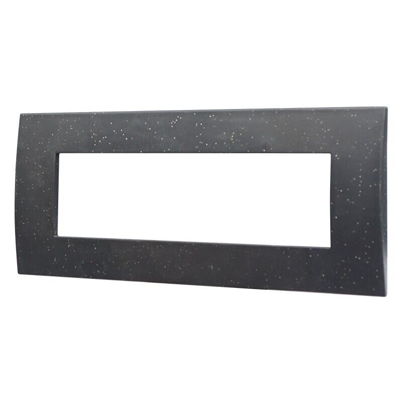 foto del prodotto placca serie venus, 7 moduli, plastica, nero brillante, compatibile con serie vimar ark ettroit va83724