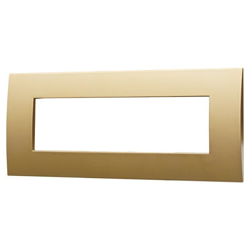 foto del prodotto placca serie venus, 7 moduli, plastica, oro, compatibile con serie vimar ark ettroit va83711