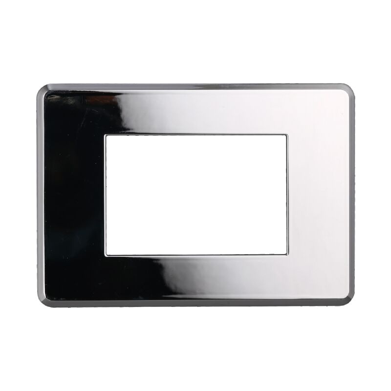foto del prodotto placca slim, serie moon, 3 moduli, plastica, cromato, compatibile con serie bticino axolute air ettroit an87313