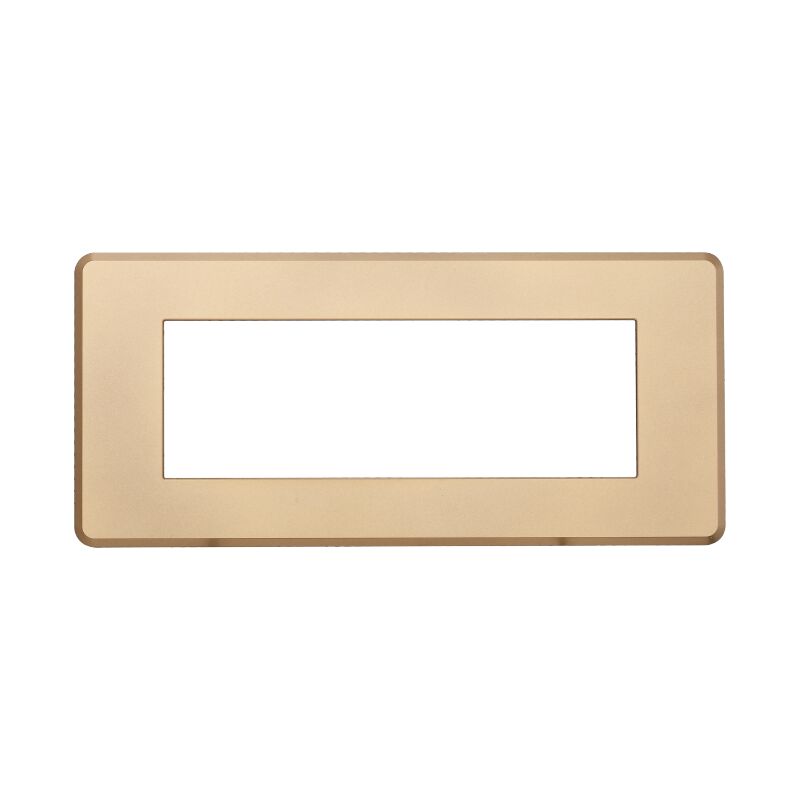 foto del prodotto placca slim, serie moon, 6 moduli, plastica, oro, compatibile con serie bticino axolute air ettroit an87611