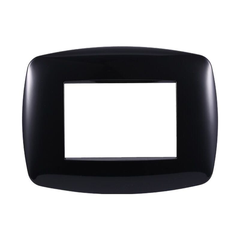 foto del prodotto placca slim serie space, 3 moduli, plastica, nero, compatibile con serie bticino living ettroit ln87302