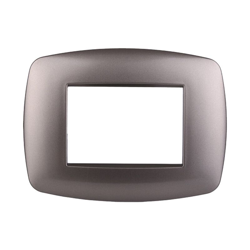foto del prodotto placca slim serie space, 3 moduli, plastica, titanio, compatibile con serie bticino living - ettroit ln87308