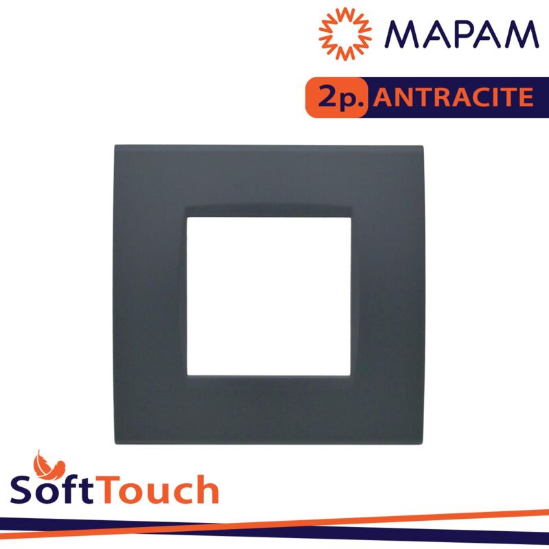 foto del prodotto placca soft touch art t1 2p 8002st 6 antracite